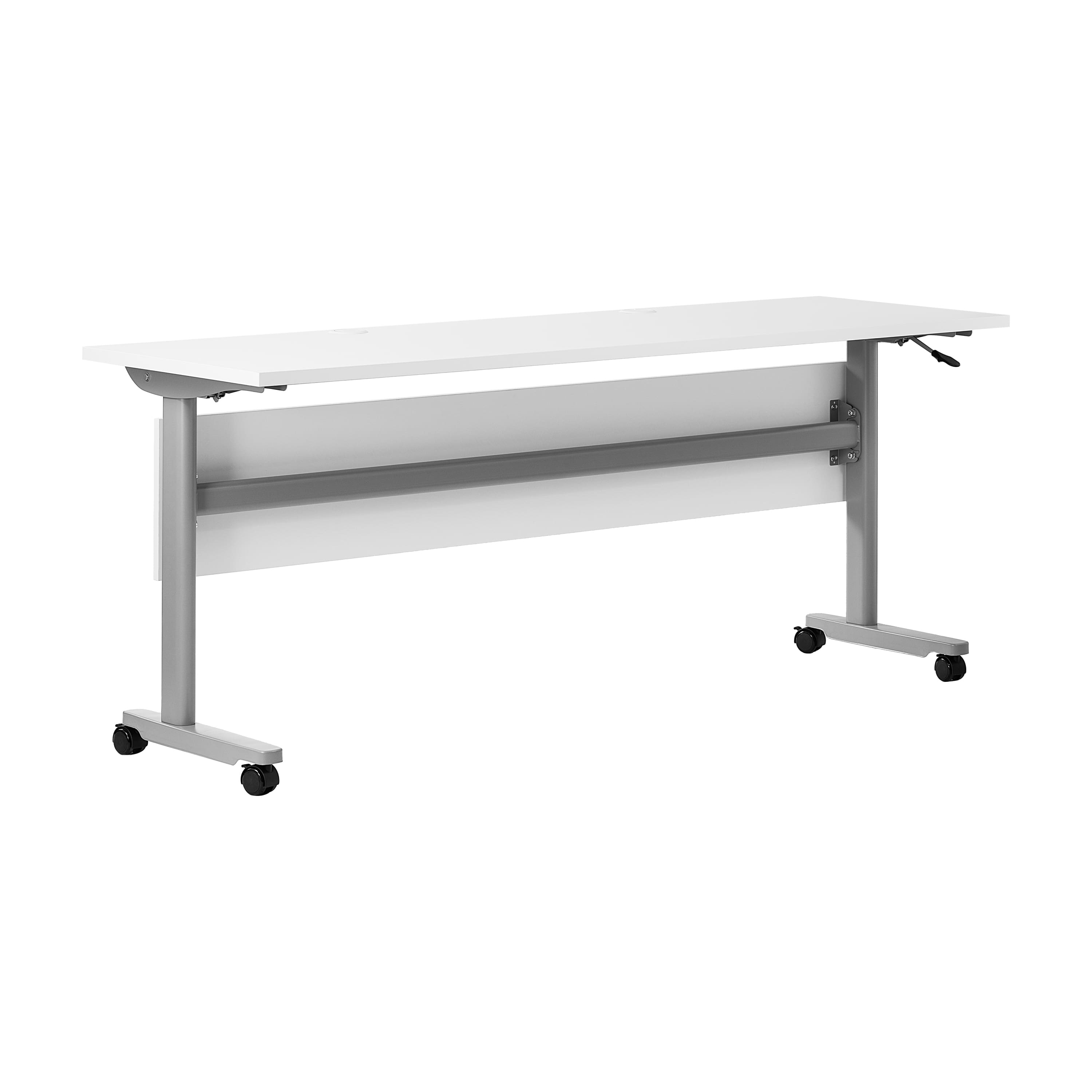 "Flash Furniture - Palmer Commercial Grade 72"" x 24"" Heavy-Duty Nesting Flip Training Table with T-Legs, Modesty Panel, 1"" Thick Tabl - White" price history on PriceWatchPro