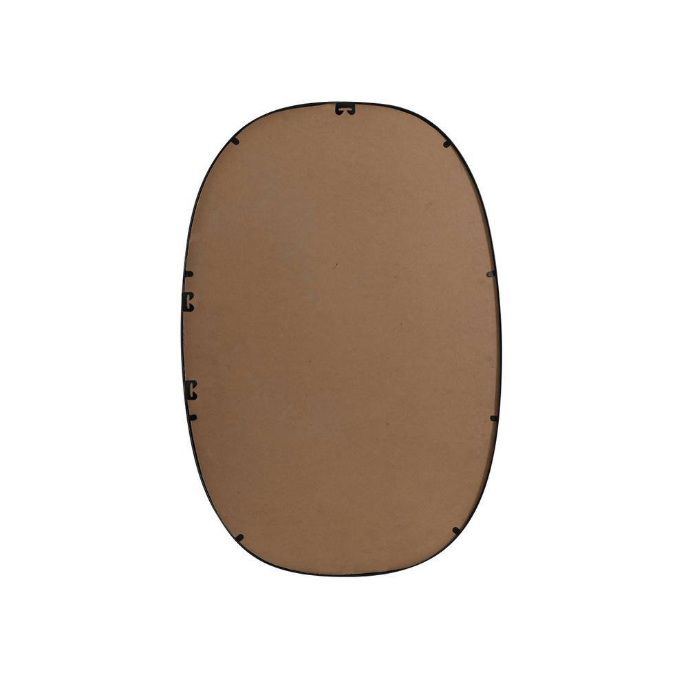 Angle. Elegant Decor - Metal Frame Oval Mirror 27x40 Inch in Black - Black.