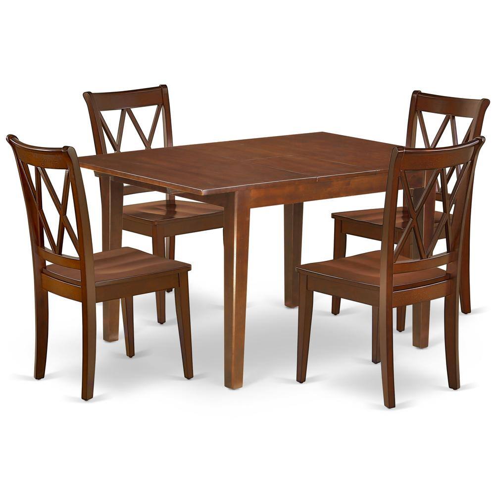 Back. East West Furniture - Dining Room Set Mahogany - Brown.