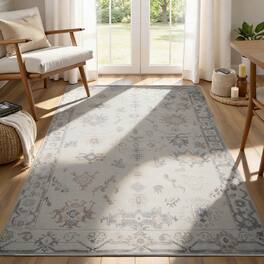 RYHNUYNE - 5x7 Area Rug, Washable Area Rug Non Slip Rugs for Living Room, Soft Easy Clean Carpet for Bedroom Dining Room Home - Gray