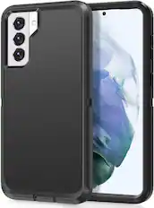 Front. Entronix - Entronix Case Compatible with Galaxy S21 FE - Heavy Duty Protection - Black.