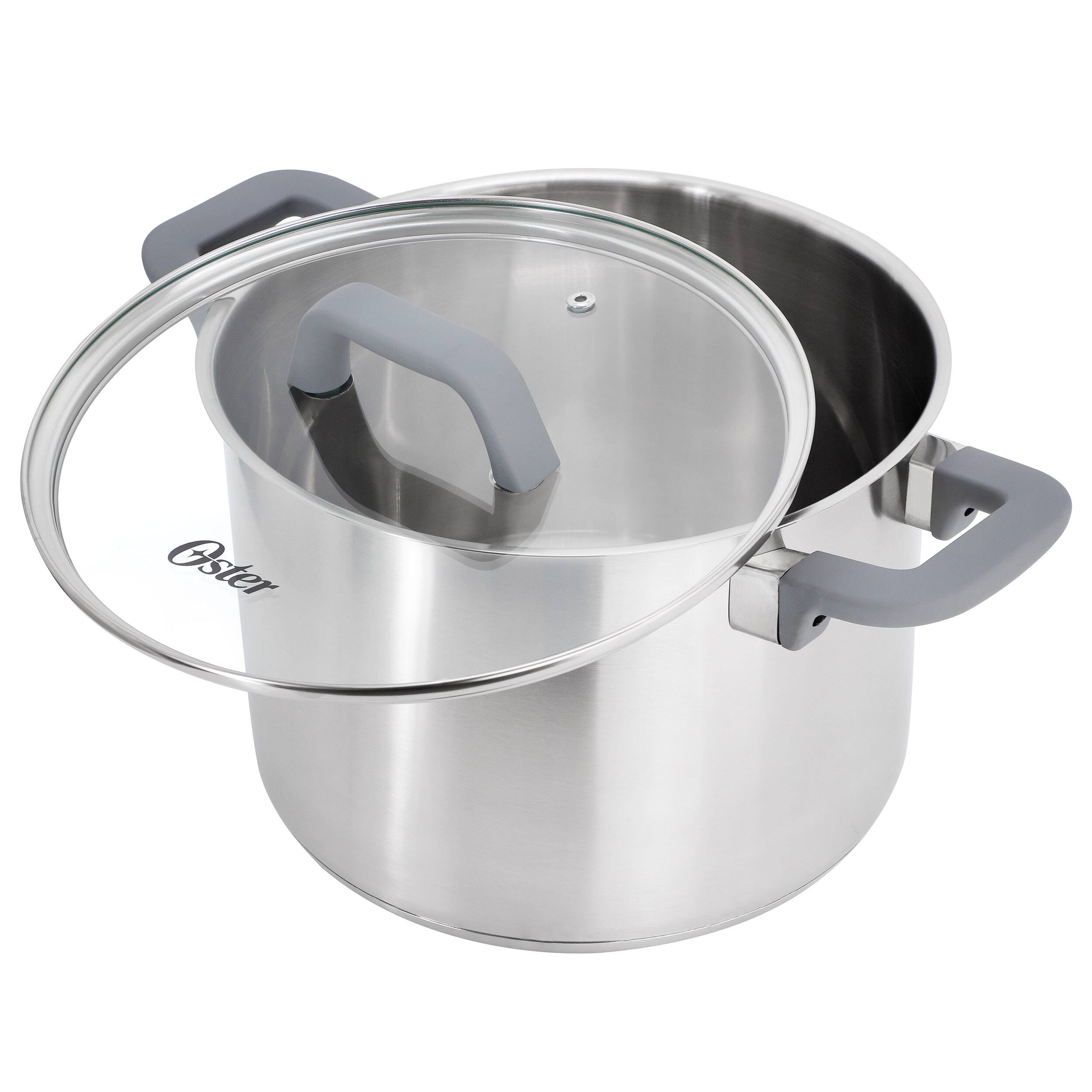 Alt View 1. Oster - Oster Beauford 8 Quart Brushed Stainless Steel Stock Pot with Lid - Silver.
