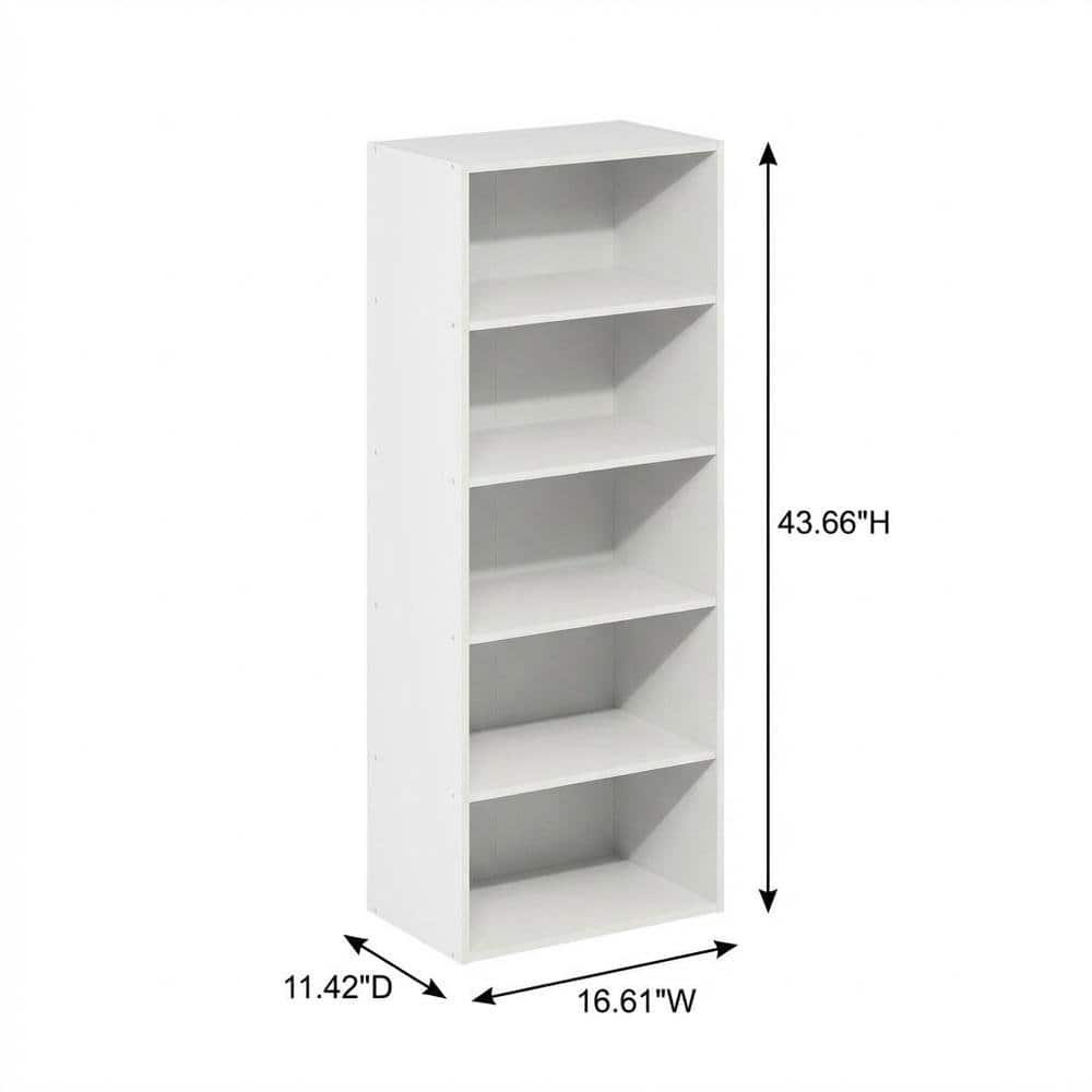 FurniFact - Wooden bookcase with open shelving for home storage - White price history on PriceWatchPro