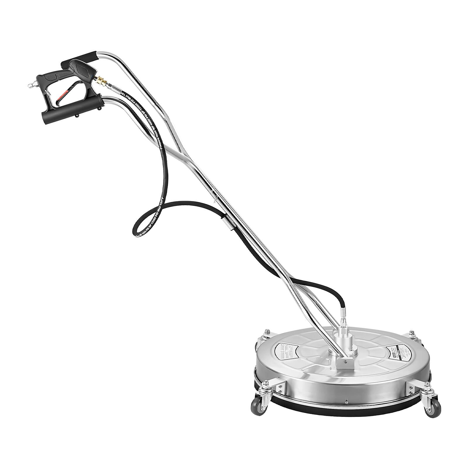 Alt View 5. VEVOR - 24" Pressure Washer Surface Cleaner, Stainless Steel Pressure Washer Attachments with 4 Wheels, 4000 Max PSI - Silver.