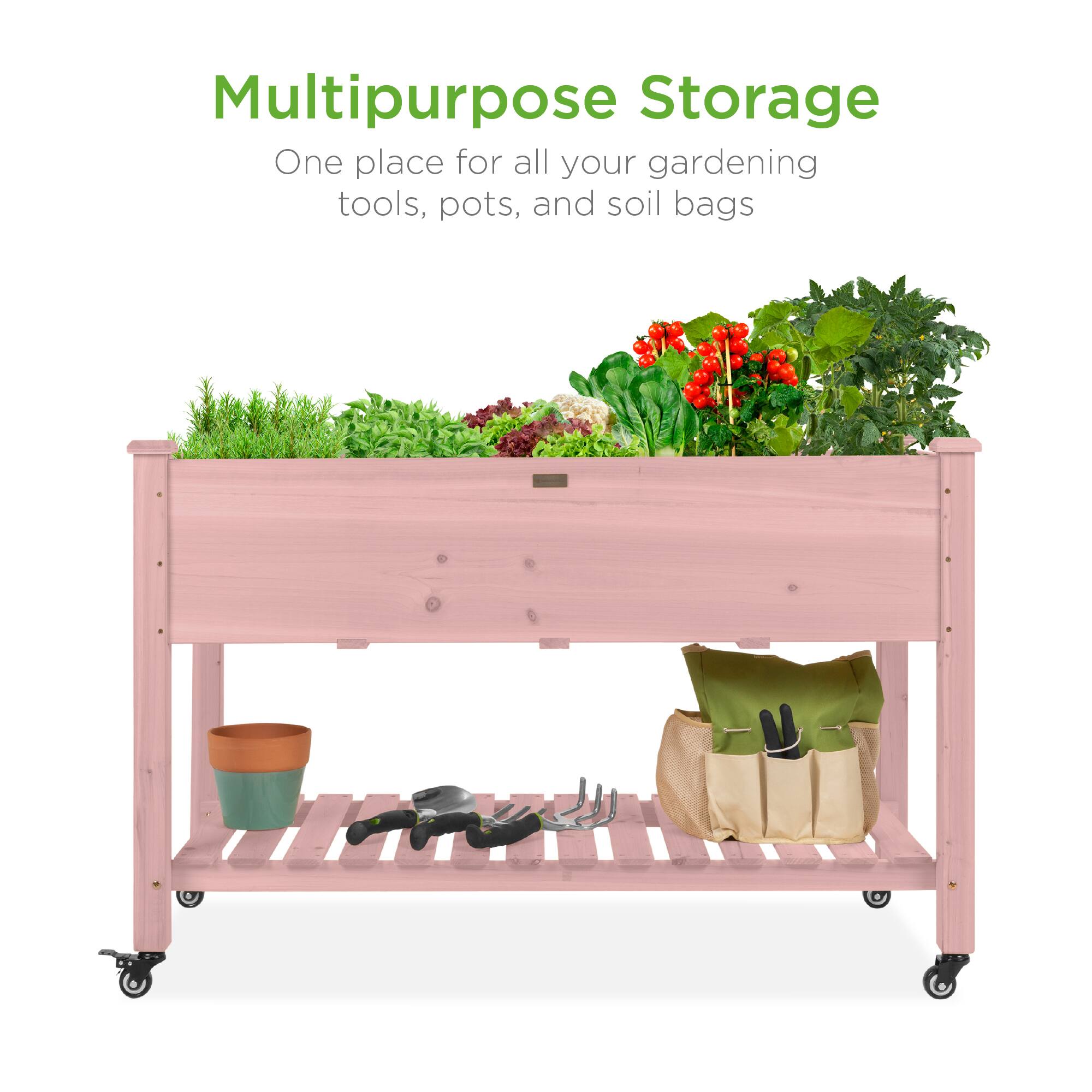 Multipurpose Storage  
One place for all your gardening tools, pots, and soil bags