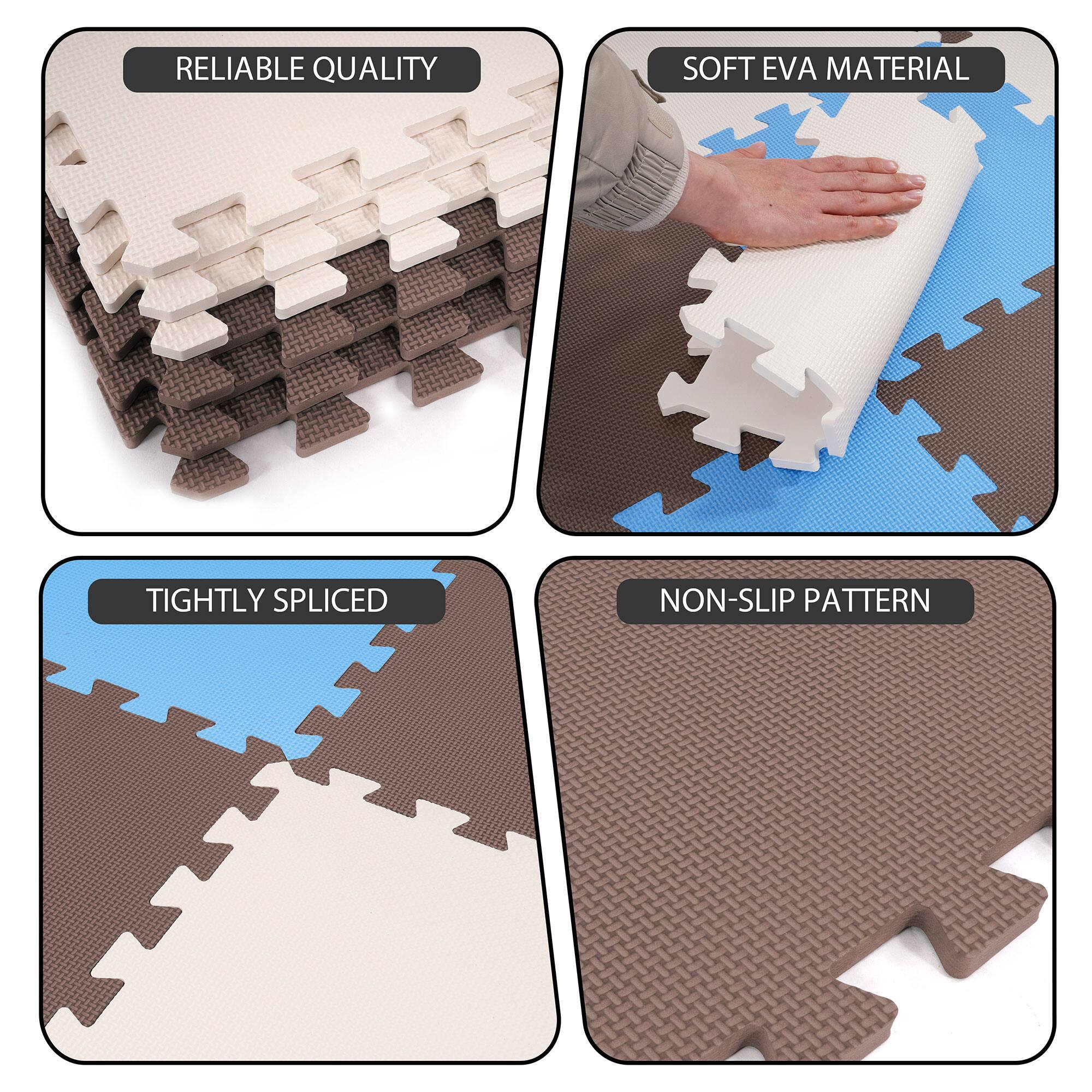 - RELIABLE QUALITY
- SOFT EVA MATERIAL
- TIGHTLY SPLICED
- NON-SLIP PATTERN