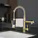 Alt View 5. Boyel Living - Contemporary Single Handle Gooseneck Pull Down Sprayer Kitchen Faucet Brushed Gold - Brushed Gold.