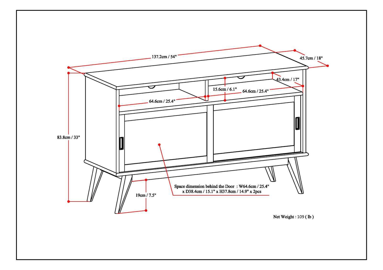 Alt View 17. Simpli Home - Draper Mid Century TV Cabinet for Most TVs Up to 60" - Teak Brown.