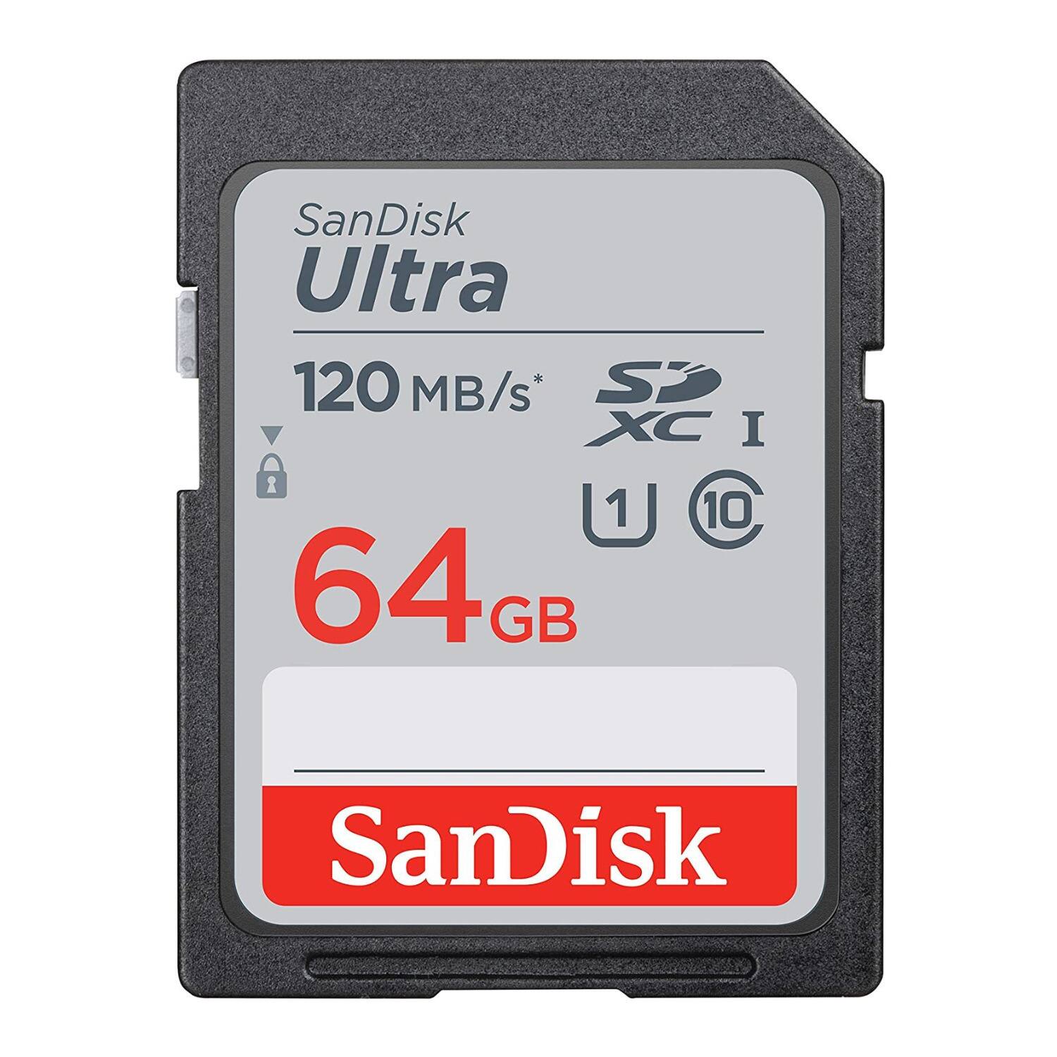 SanDisk Ultra  
120 MB/s*  
64 GB  
XC I  
U1  
10  

SanDisk
