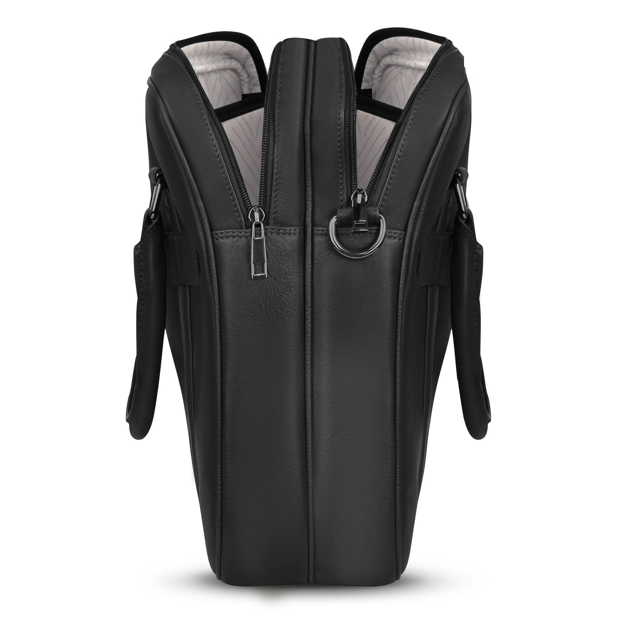 Alt View 1. Champs - Onyx Collection Leather Briefcase - Black.