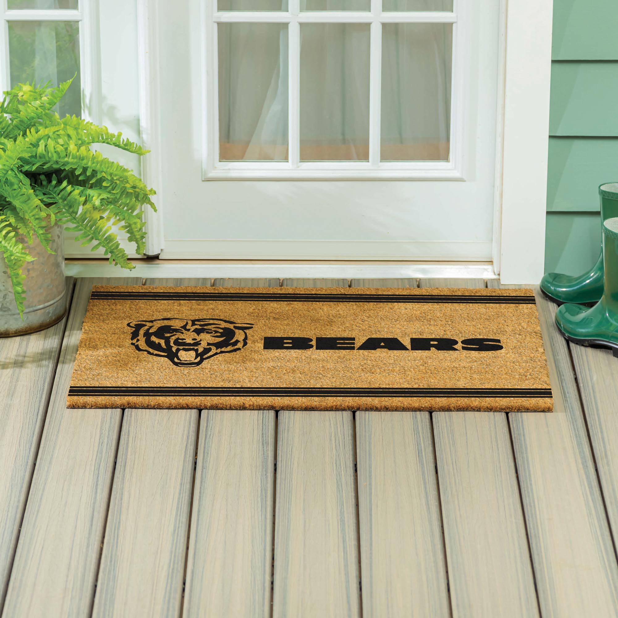 Alt View 3. Evergreen Enterprises - Chicago Bears 24" x 36" Outdoor Monochrome Team Logo Coir Mat - Brown.
