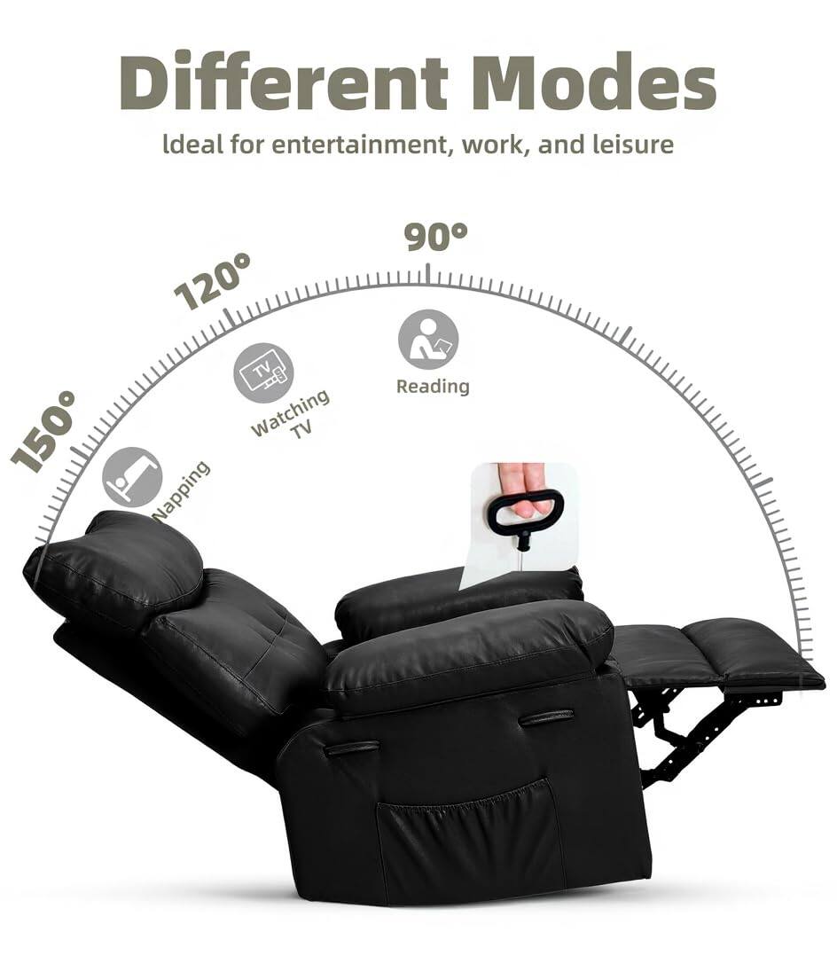 Different Modes  
Ideal for entertainment, work, and leisure  

150° Napping  
120° Watching TV  
90° Reading