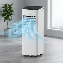 Airplus - 11000 BTU Portable Air Conditioner with Remote Control, Dehumidifier and Fan - White