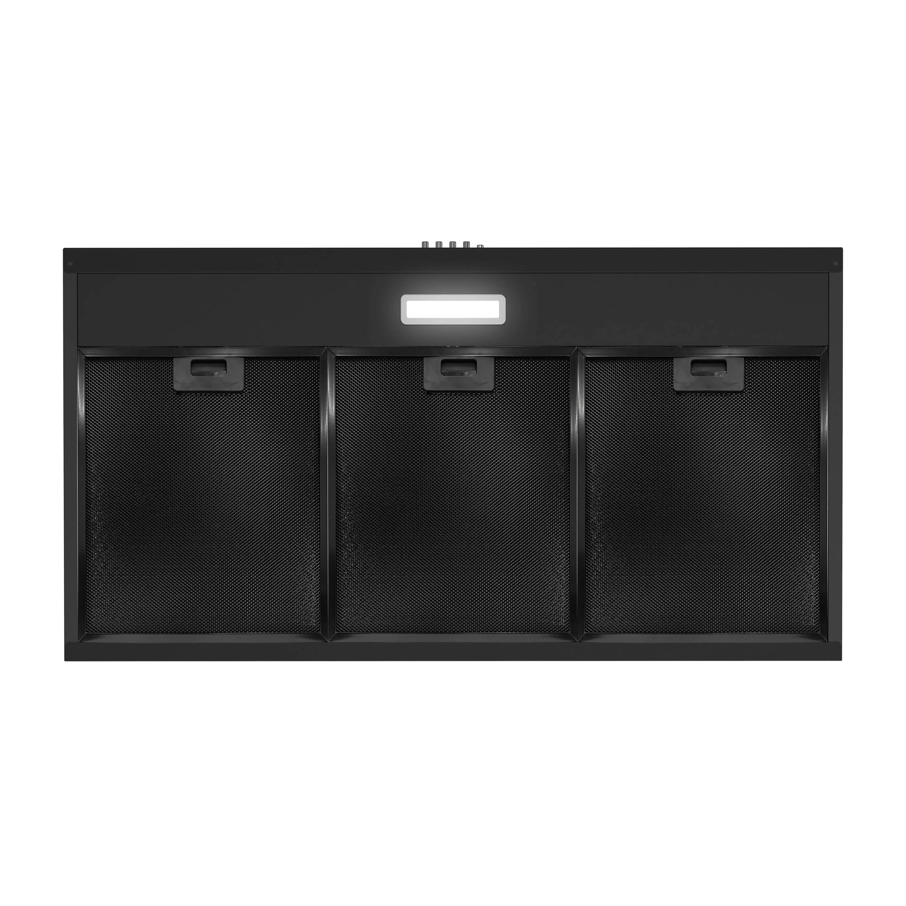 Alt View 6. Streamline - 36 in. Cosenza Ductless Undermount 80 CFM Range Hood, Mesh Filters, Push Button Control, LED Light - Grit Black.