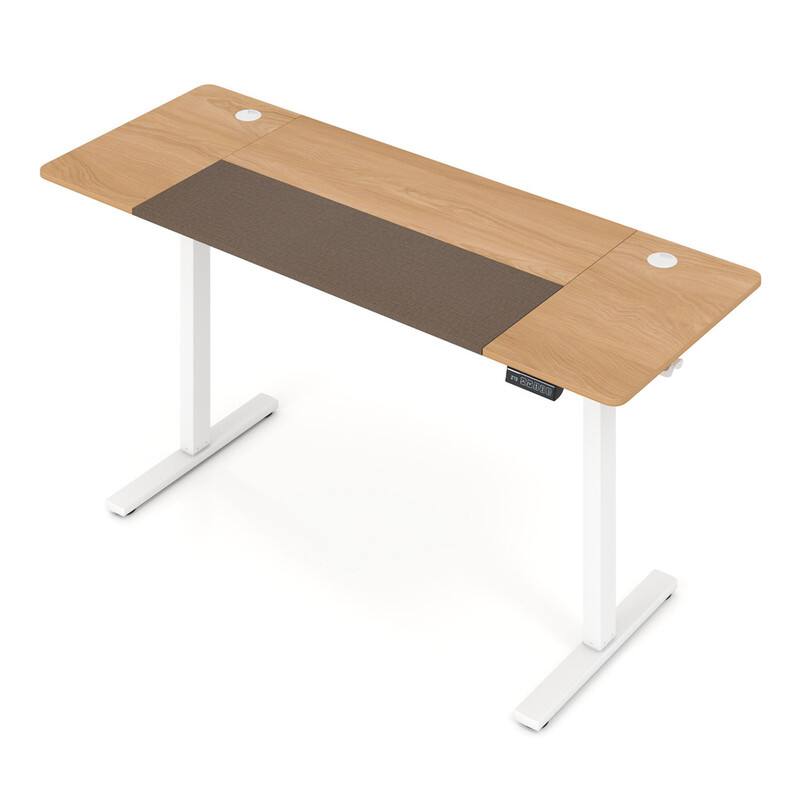 Alt View 6. WELLFOR - 63"x 24" Height Adjustable Sit Stand Computer Desk with 3 Memory Presets&Hanging Hooks,Electric Ergonomic Stand up Desk - Natural.