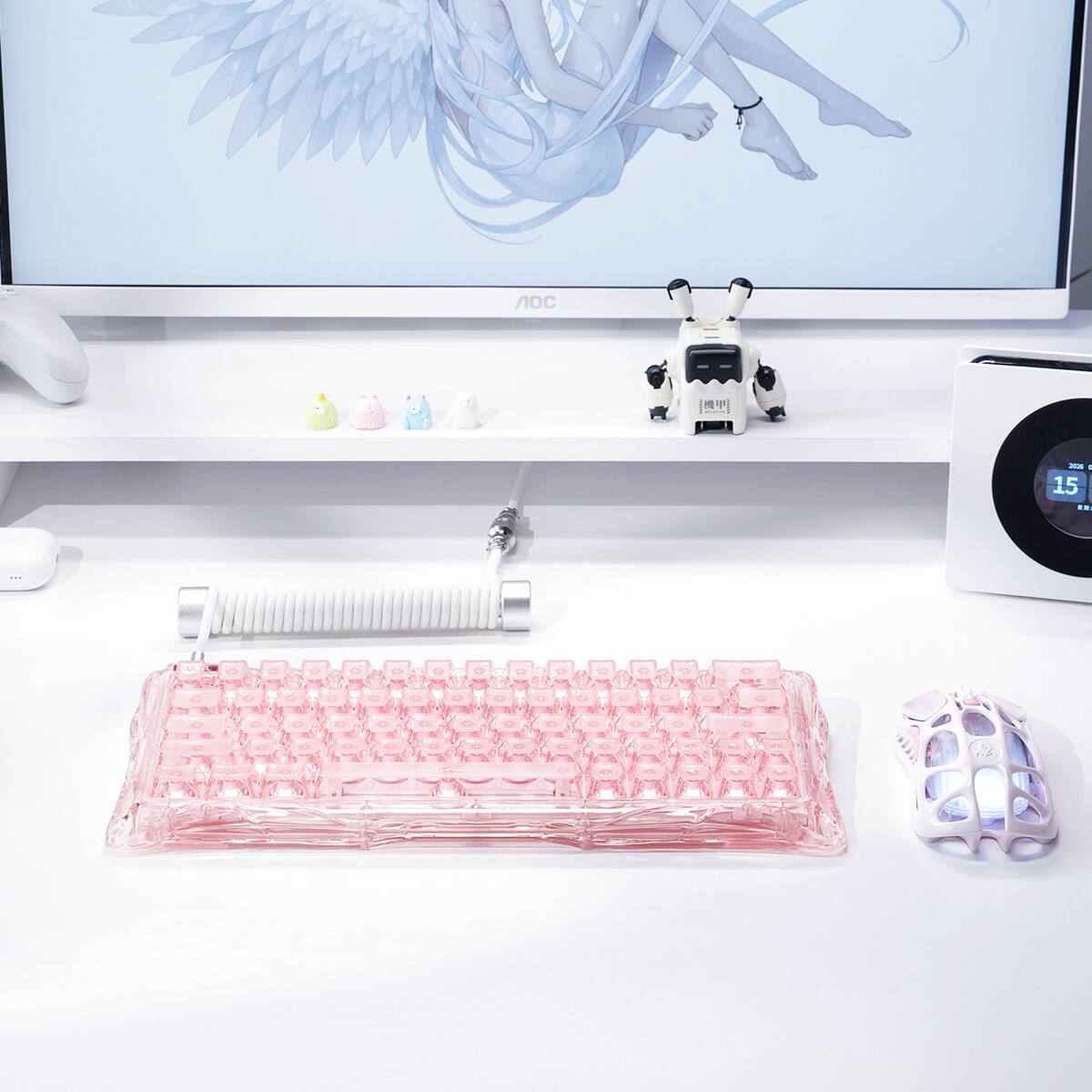 Alt View 4. GravaStar - GravaStar Mercury  V60 60% Hall Effect Magnetic Switch Gaming Keyboard - Crystal Rose.