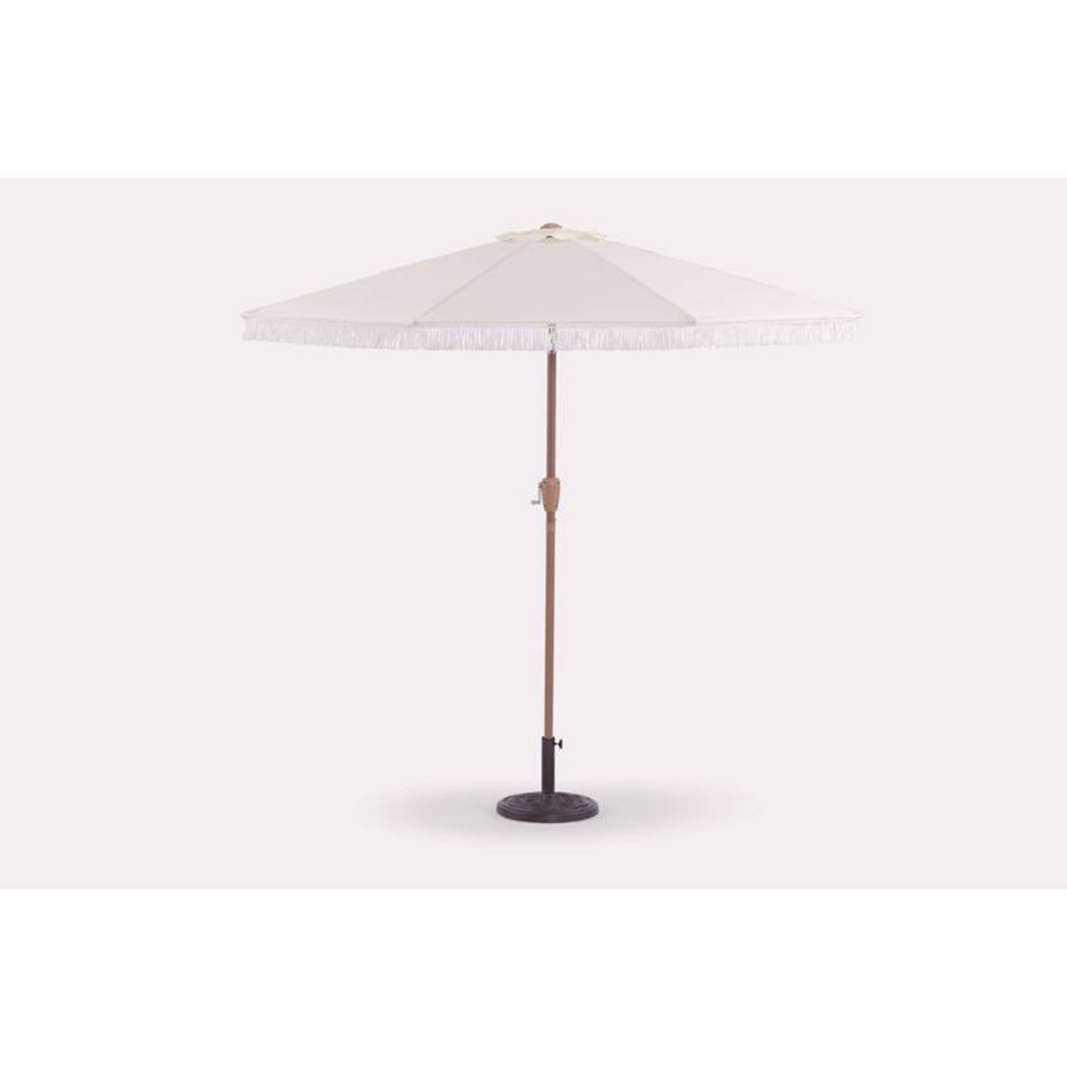 Left. Living Accents - Living Accents 9 ft. Tiltable White Patio Umbrella.