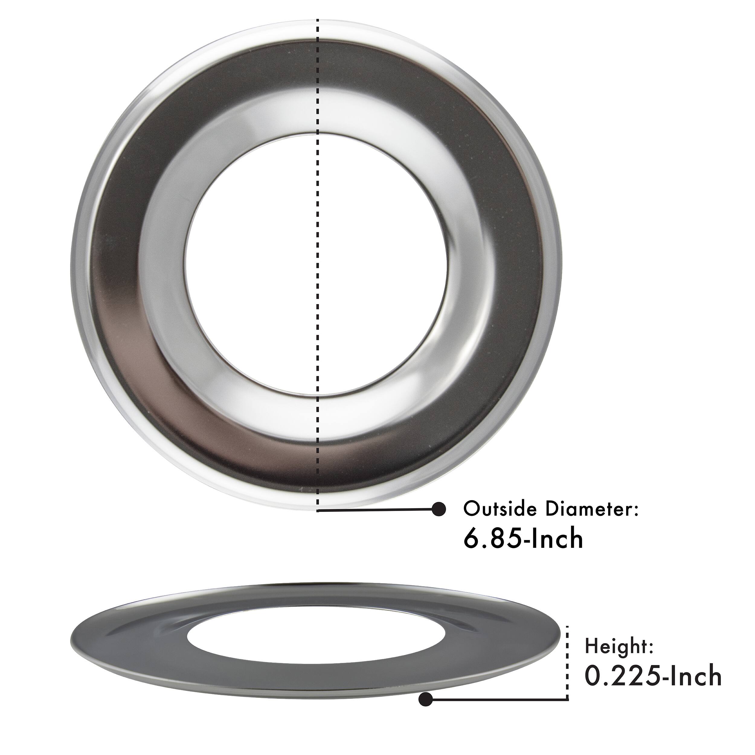 Outside Diameter: 6.85-Inch  
Height: 0.225-Inch