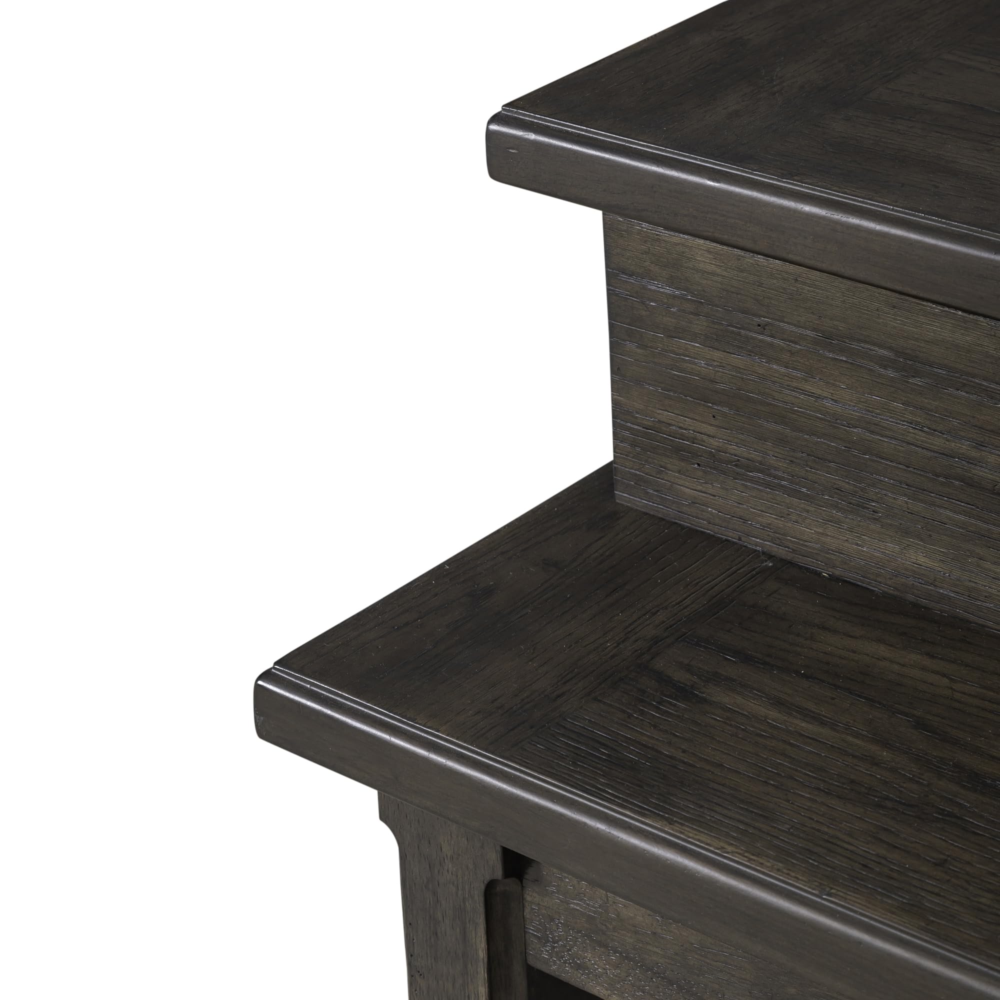 Alt View 3. Liberty Furniture Industries - Console Bar Table Traditional - AC USB Charging Station - Saddle Brown Oak Wood - Saddle Brown.