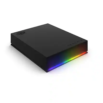 Front. Seagate - FireCuda Gaming 5TB External USB 3.2 Gen 1 Hard Drive with RGB LED Lighting - Black.