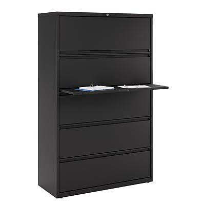 Alt View 7. Staples - HL8000 Commercial 5 File Drawers Lateral File Cabinet, Locking, Black, Letter/Legal, 42"W (21748D) - Black.