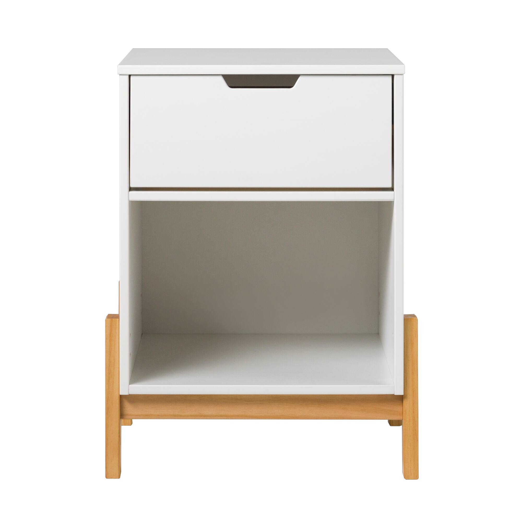 Front Zoom. Walker Edison - Scandi 1-Drawer Minimalist Nightstand - White.