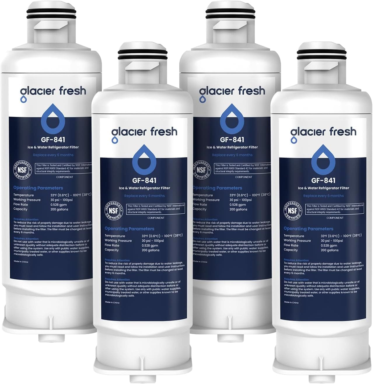 GLACIER FRESH - Replacement for DA97-17376B Refrigerator Water Filters 4 Pack