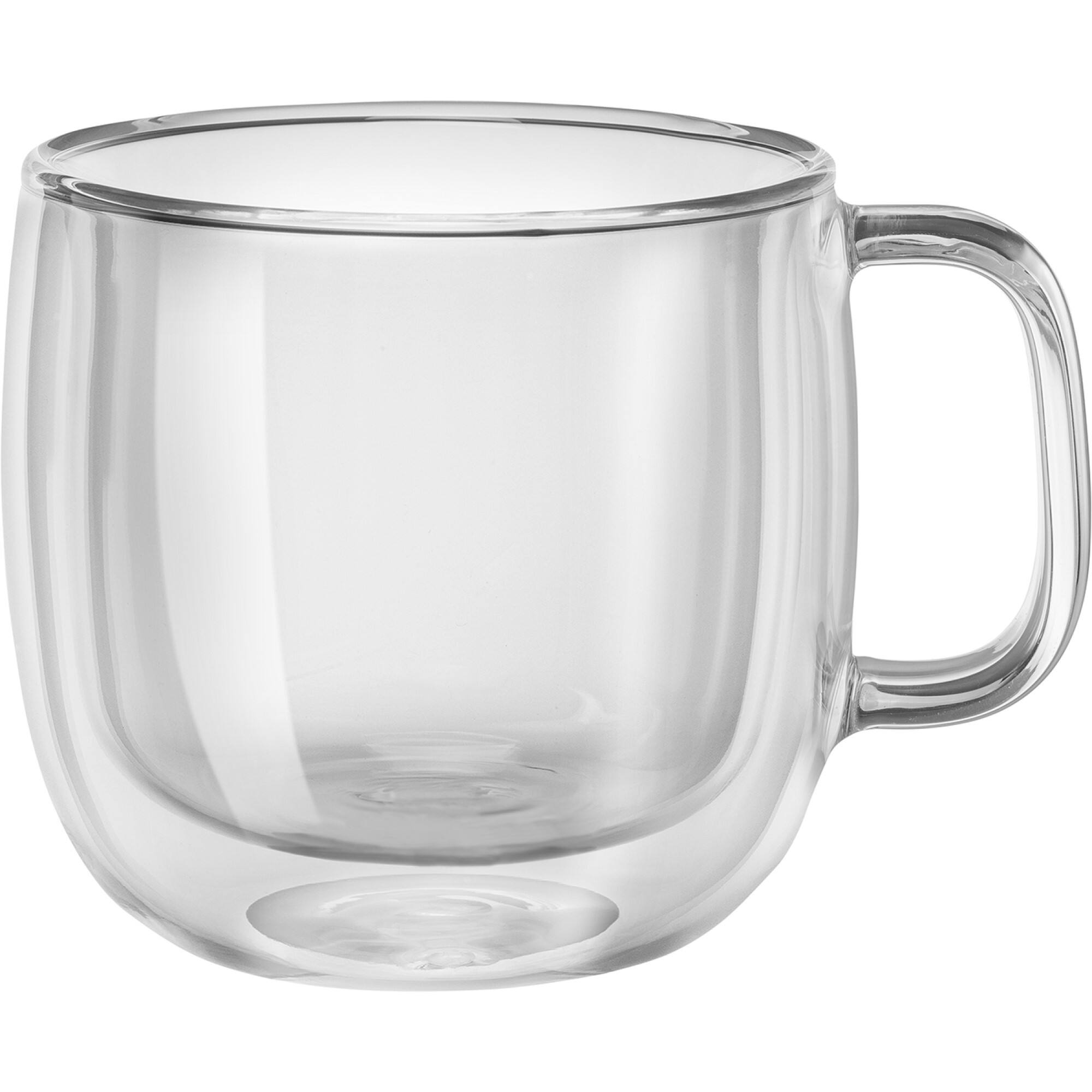 Alt View 1. ZWILLING - ZWILLING Sorrento Plus 2-pc Double-Wall Glass Cappuccino Mug Set - Clear.