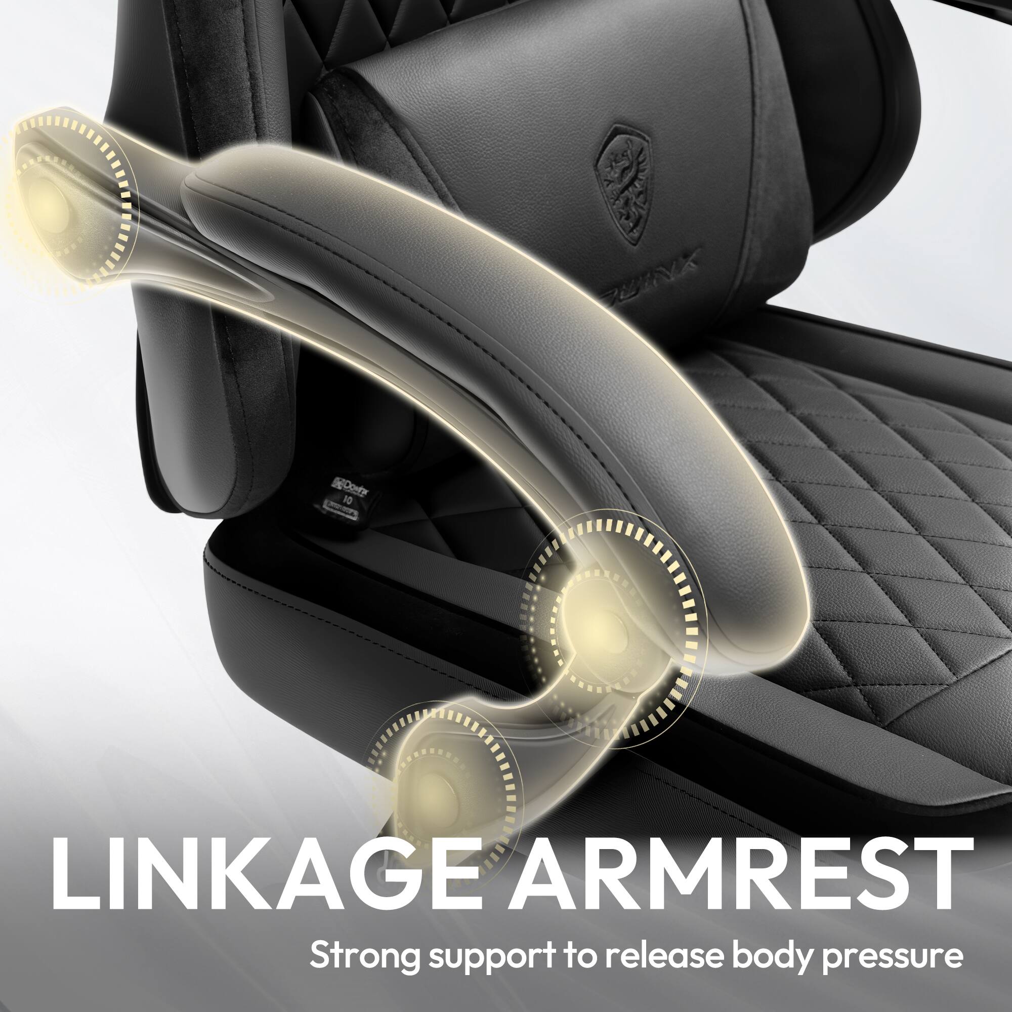 LINKAGE ARMREST  
Strong support to release body pressure