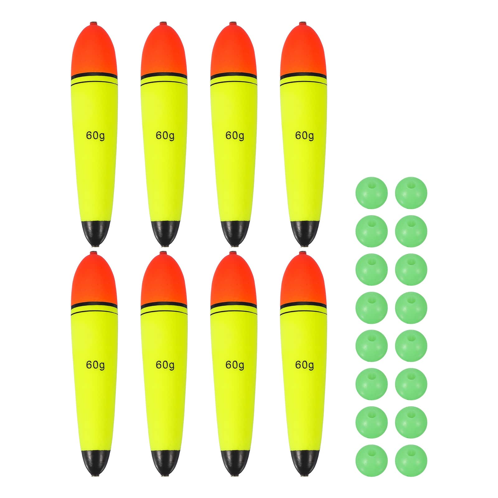 Unique Bargains - Fishing Slip Bobbers, EVA Foam Slip Floats with Beads, 2.1 oz Floatage & 8pcs - Fits Perch/Carp/Bass, Salt/Freshwater - Red, Yellow price history on PriceWatchPro