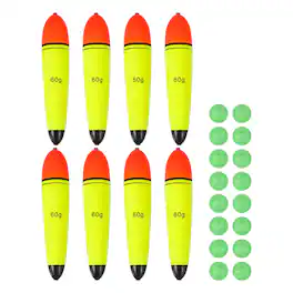 Unique Bargains - Fishing Slip Bobbers, EVA Foam Slip Floats with Beads, 2.1 oz Floatage & 8pcs - Fits Perch/Carp/Bass, Salt/Freshwater - Red, Yellow