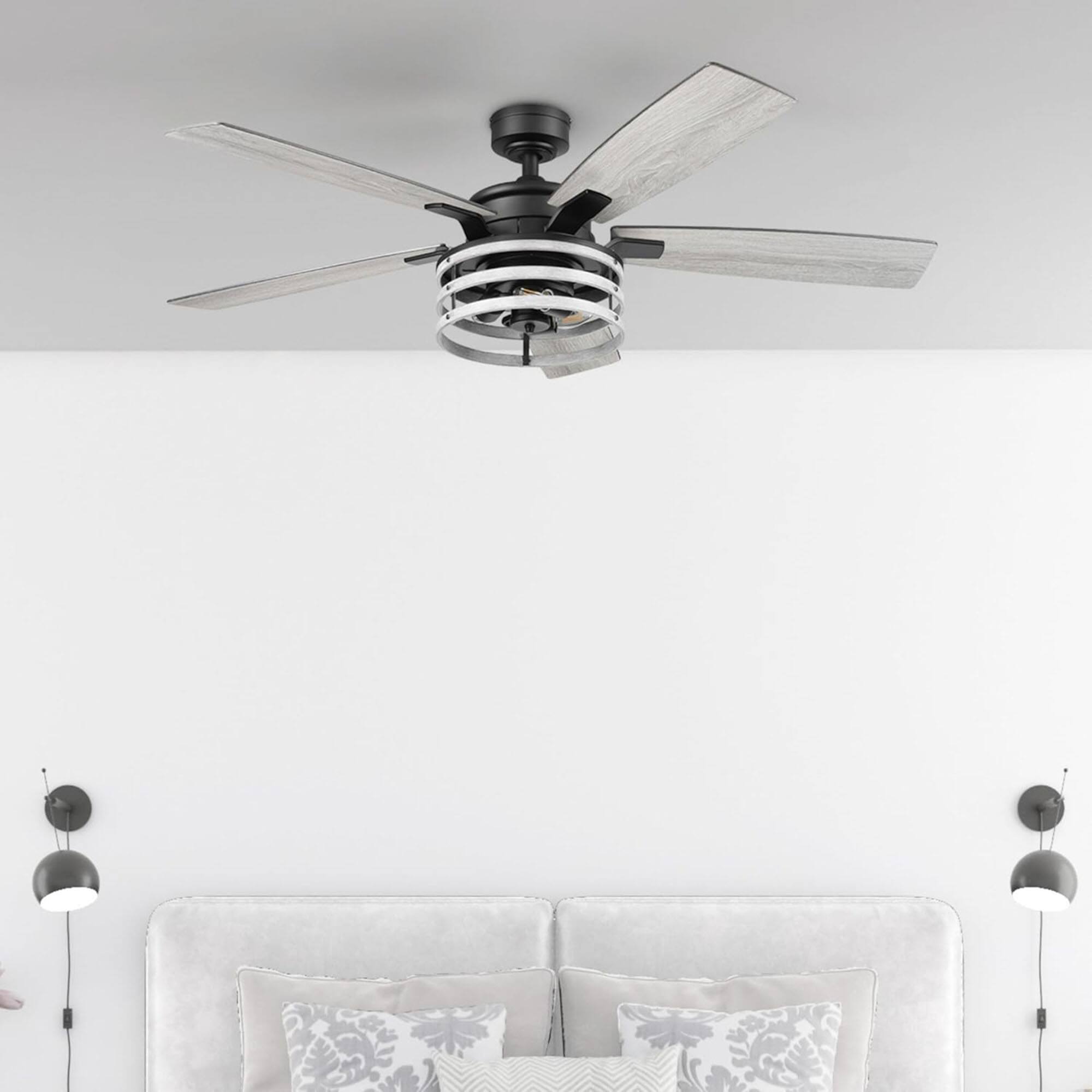 Alt View 7. Honeywell - Honeywell Carnegie Ceiling Fan, Quiet Motor and Remote Control, 52", Matte Black - Matte Black.