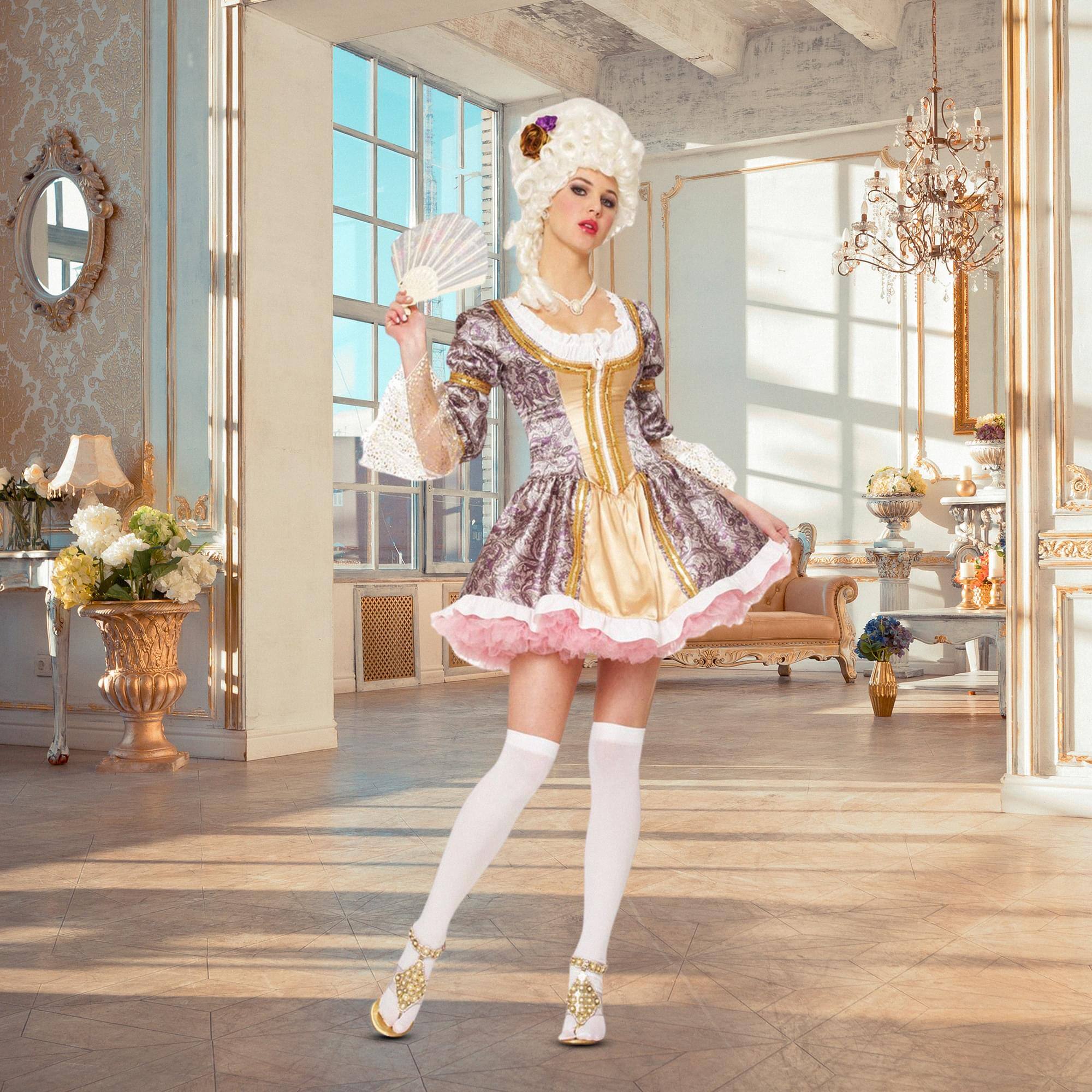 Alt View 1. Costume Culture by Franco - French Queen Adult Costume | Small - White.