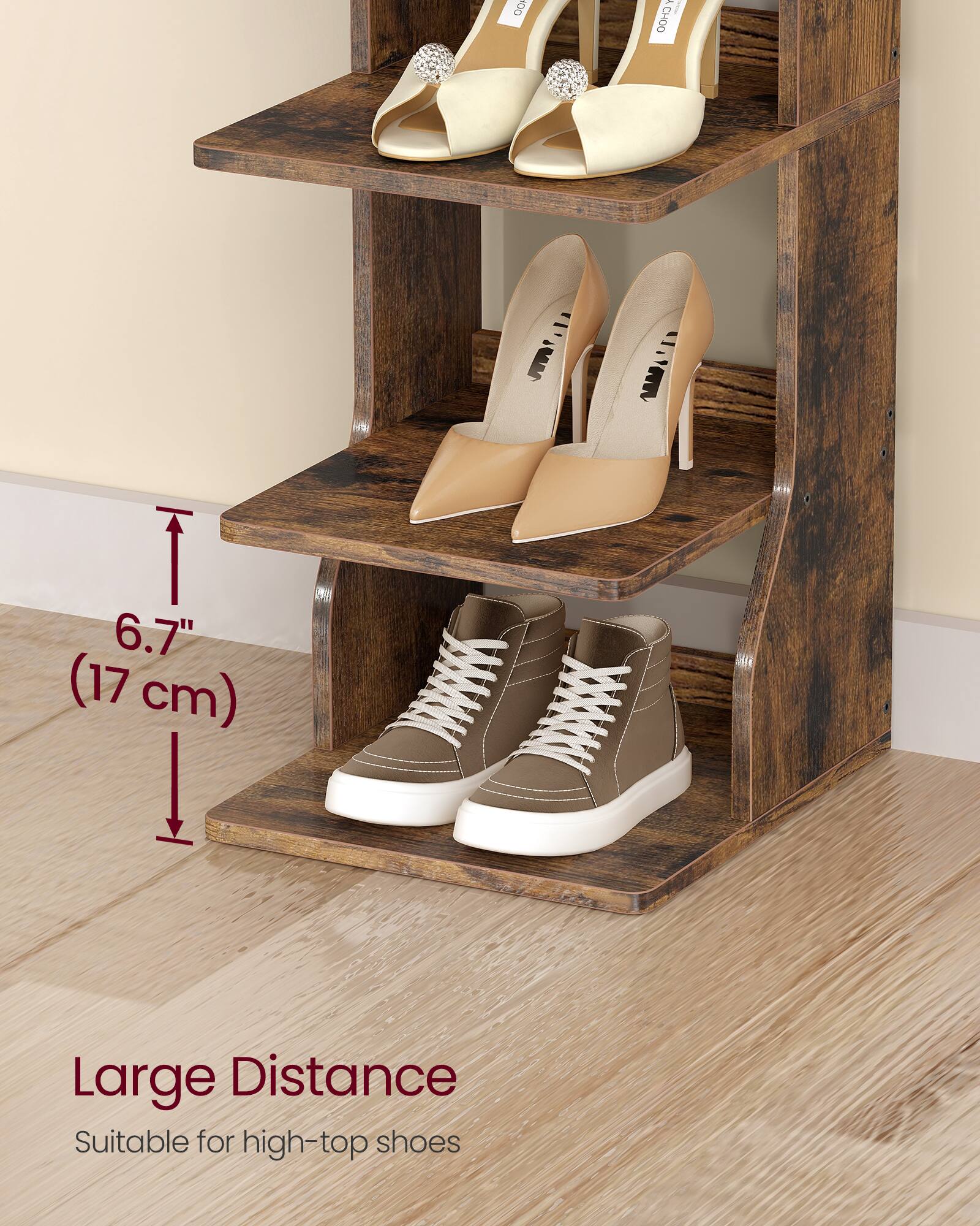 CO 1 1 CHOO  
6.7" (17 cm)  
T B Large Distance  
Suitable for high-top shoes