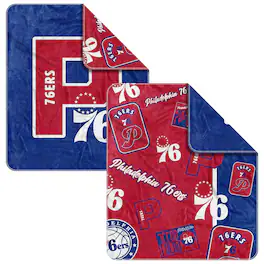 Logo Brands - Philadelphia 76ers 50" x 60" Dream Weave Throw Blanket - Red