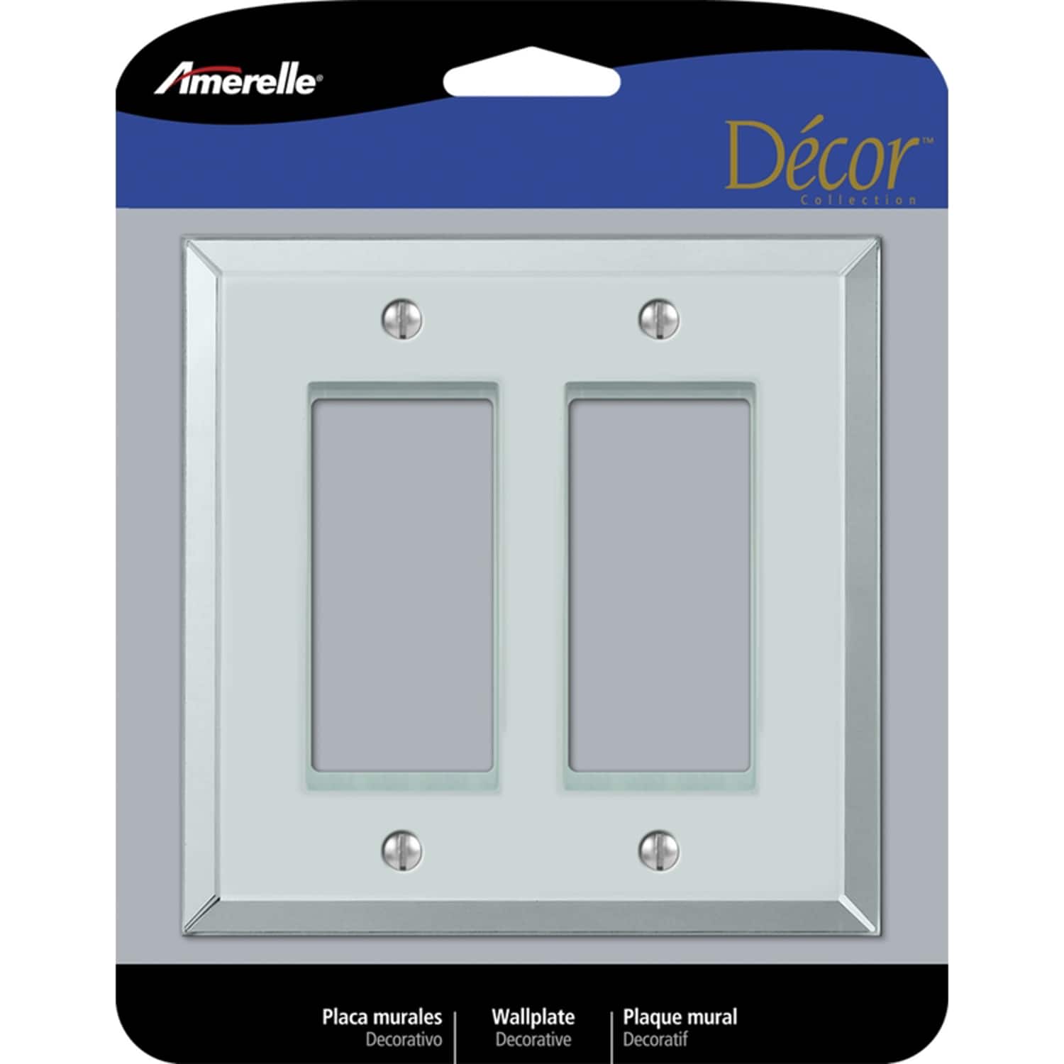 AMERELLE - Decora Mirror 2 gang Acrylic Decorator Wall Plate 1 pk - Clear