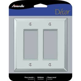 AMERELLE - Decora Mirror 2 gang Acrylic Decorator Wall Plate 1 pk - Clear