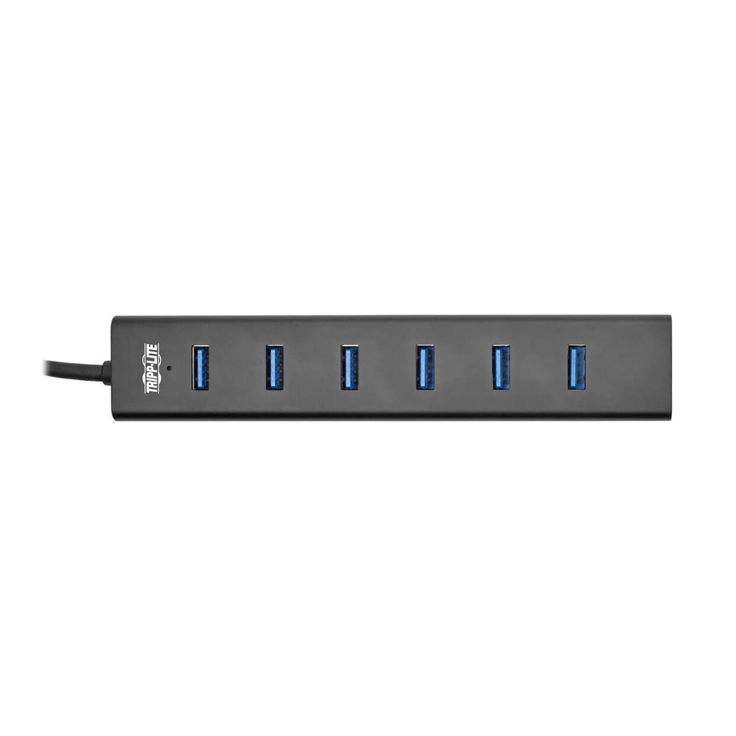 Alt View 5. Tripp Lite - Portable USB 3.0 SuperSpeed 5-Gbps Mini Hub, 7 Ports, Aluminum, U360-007-AL.