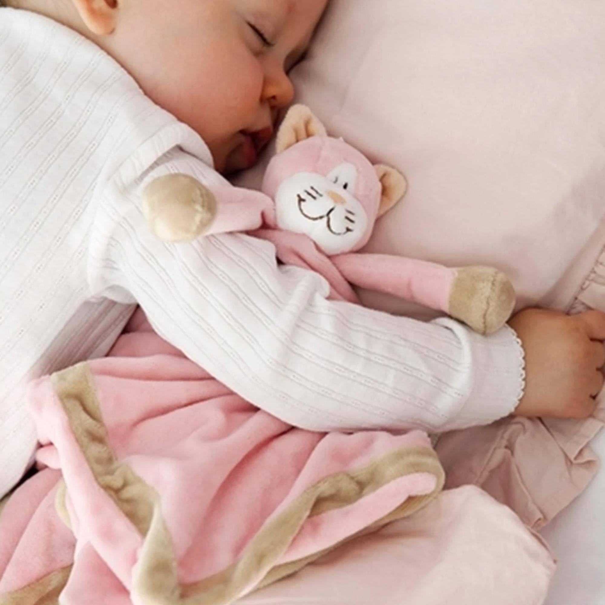 Alt View 1. TriAction Toys - Teddykompaniet Diinglisar Collection 11 Inch Plush Cat and Blanket Set - Pink.