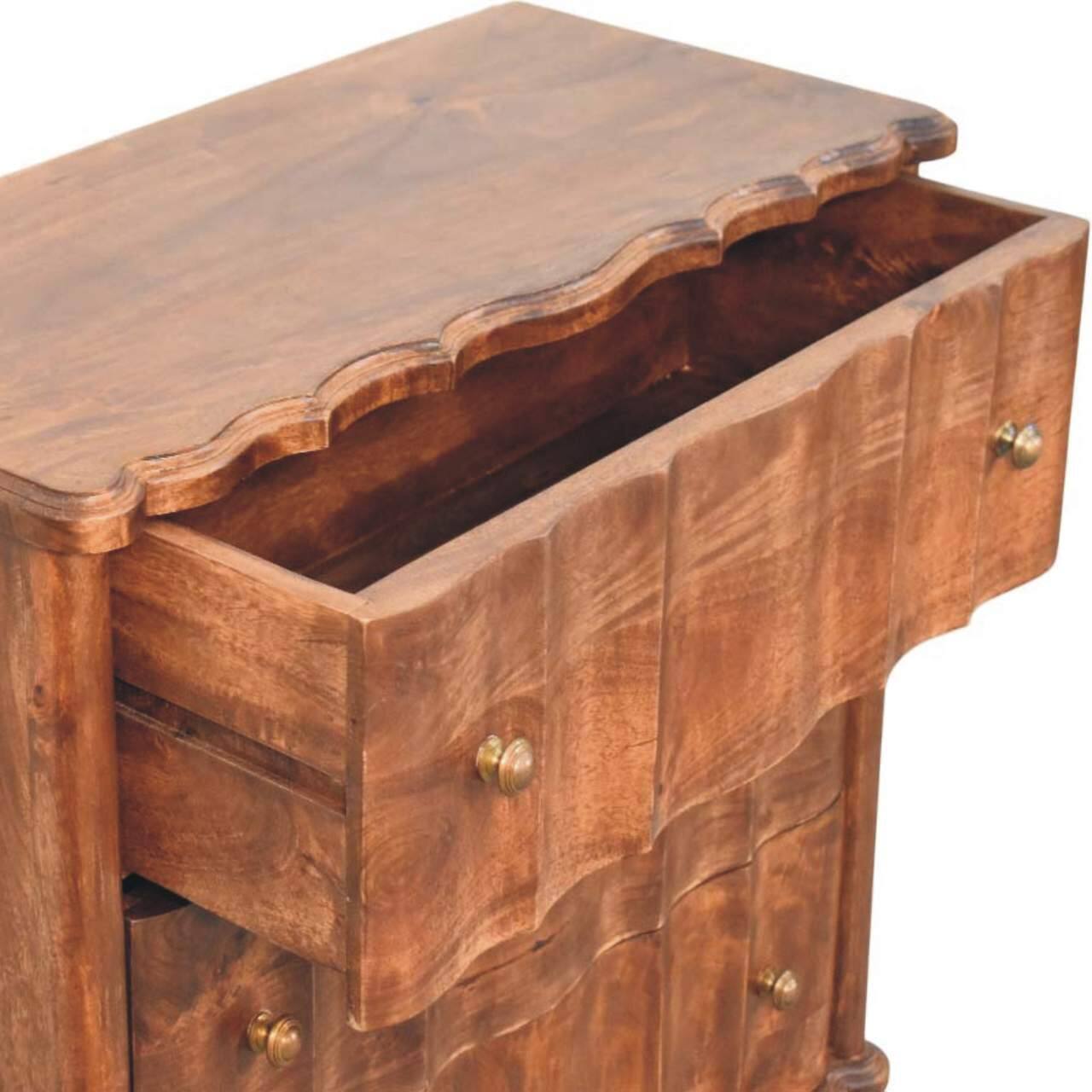 Alt View 2. Artisan Furniture - Artisan Furniture Solid Wood Lume Roasted Panel Chest, 3 Drawer - Brown.
