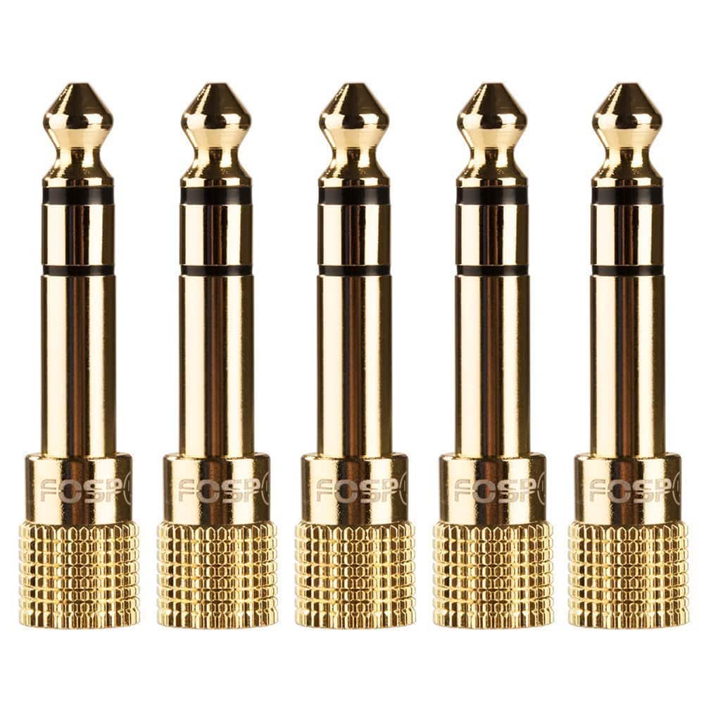 FosPower 5 Pack 6.35mm (1/4 inch) Male to 3.5mm (1/8 inch) Female