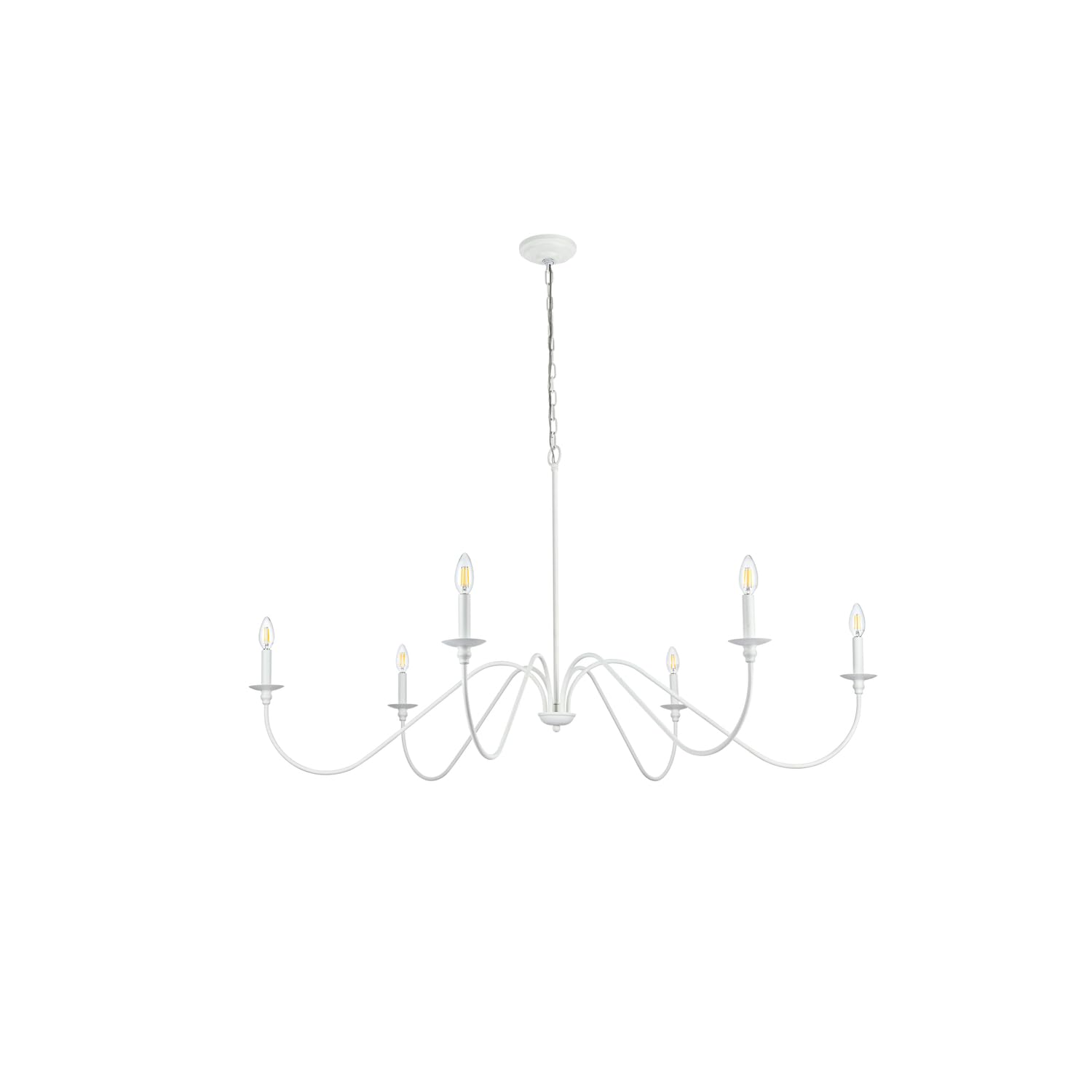 Alt View 3. Living District - Rohan 54 inch chandelier in White - White.