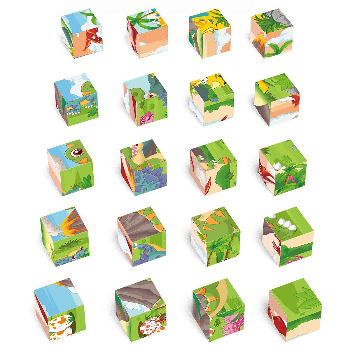Alt View 1. PicassoTiles - PICASSO-TILES 6-in-1 Dinosaur Magnetic Cube Puzzle Set, 120 Pattern Brain Teaser Building Cubes, 20PCS STEM Toy for Kids.