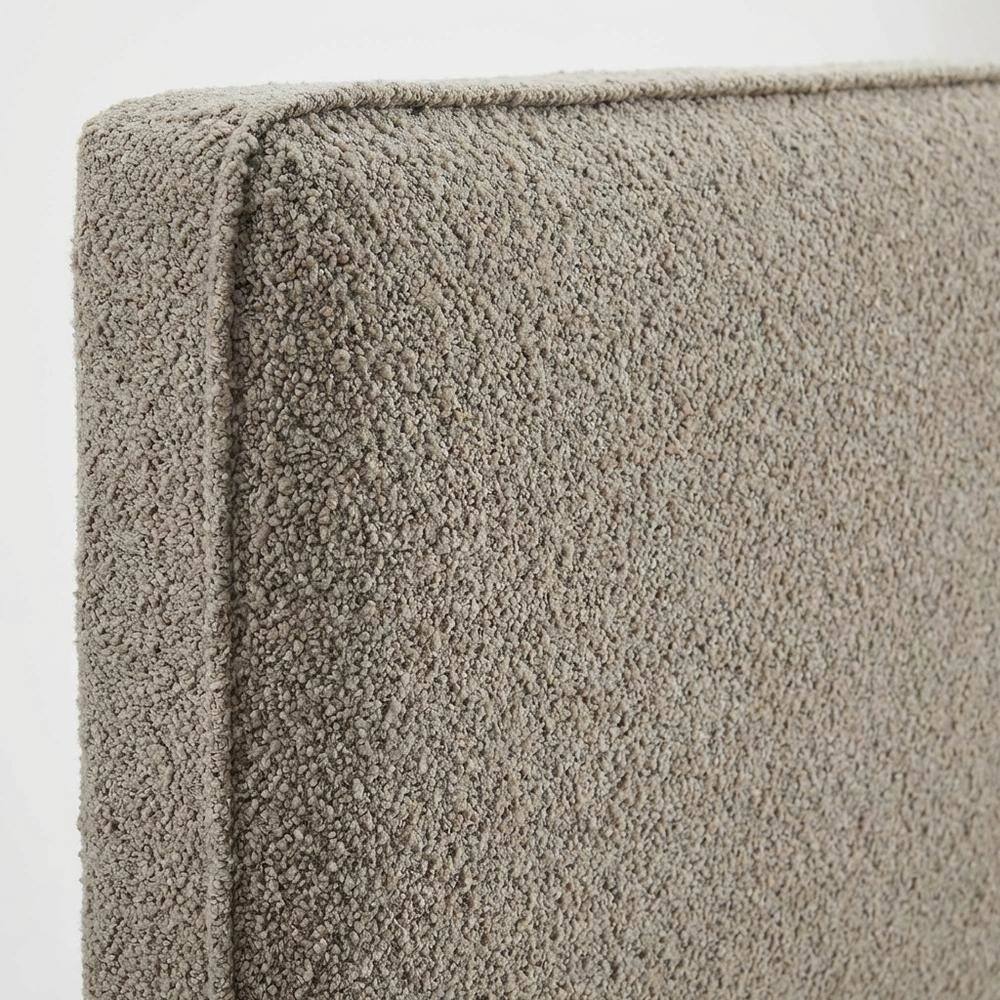 Back. FurniFact - Boucle Fabric King Headboard in Soft Neutral, Padded Upholstery, Durable Frame - Beige.