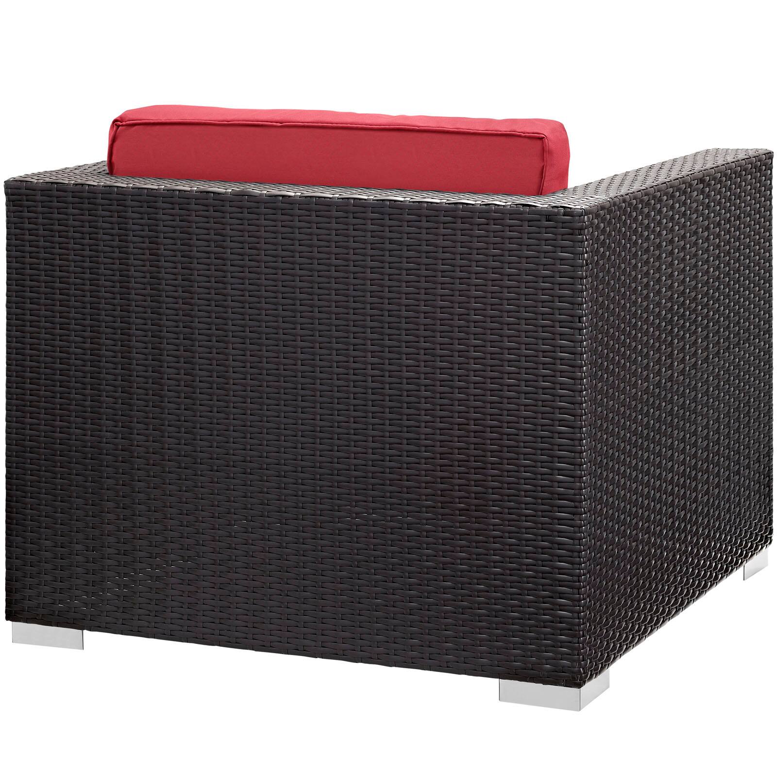 Left. Modway - Gather Outdoor Patio Armchair by Modway - Espresso Red.