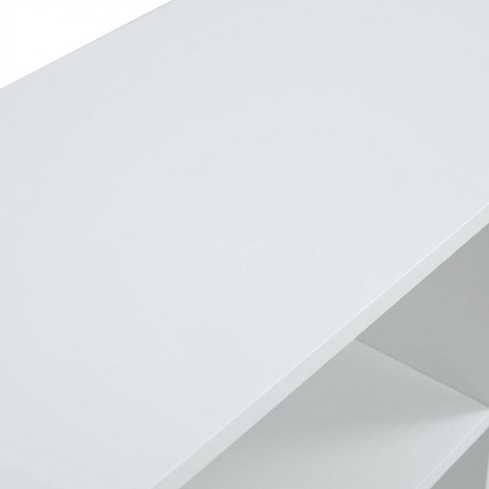 Alt View 4. FurniFact - White MDF TV Stand with Non-Lead Base Paint for TVs up to 50 inches - White.