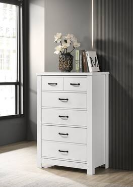TinyHomie - Cassini 31in 5-Drawer Chest - White
