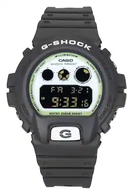 Casio - G-SHOCK Illuminator Hidden Glow Digital Quartz DW-6900HD-8 Mens Watch Alarm Chrono Stopwatch Resin Strap 200M - Gray