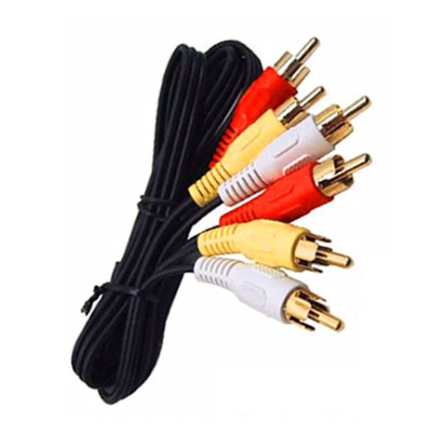 Angle. Home Collection - 12FT Shielded RCA Stereo AV Cable - Black.