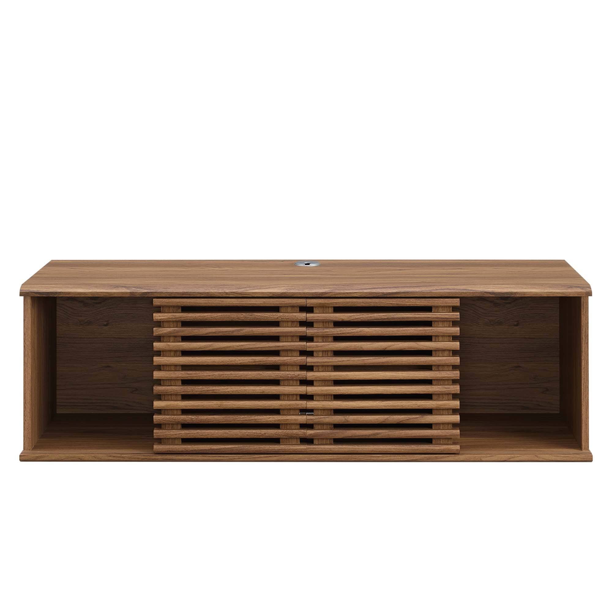 Back. Modway - Render 46" Wall-Mount Media Console TV Stand by Modway - Walnut.